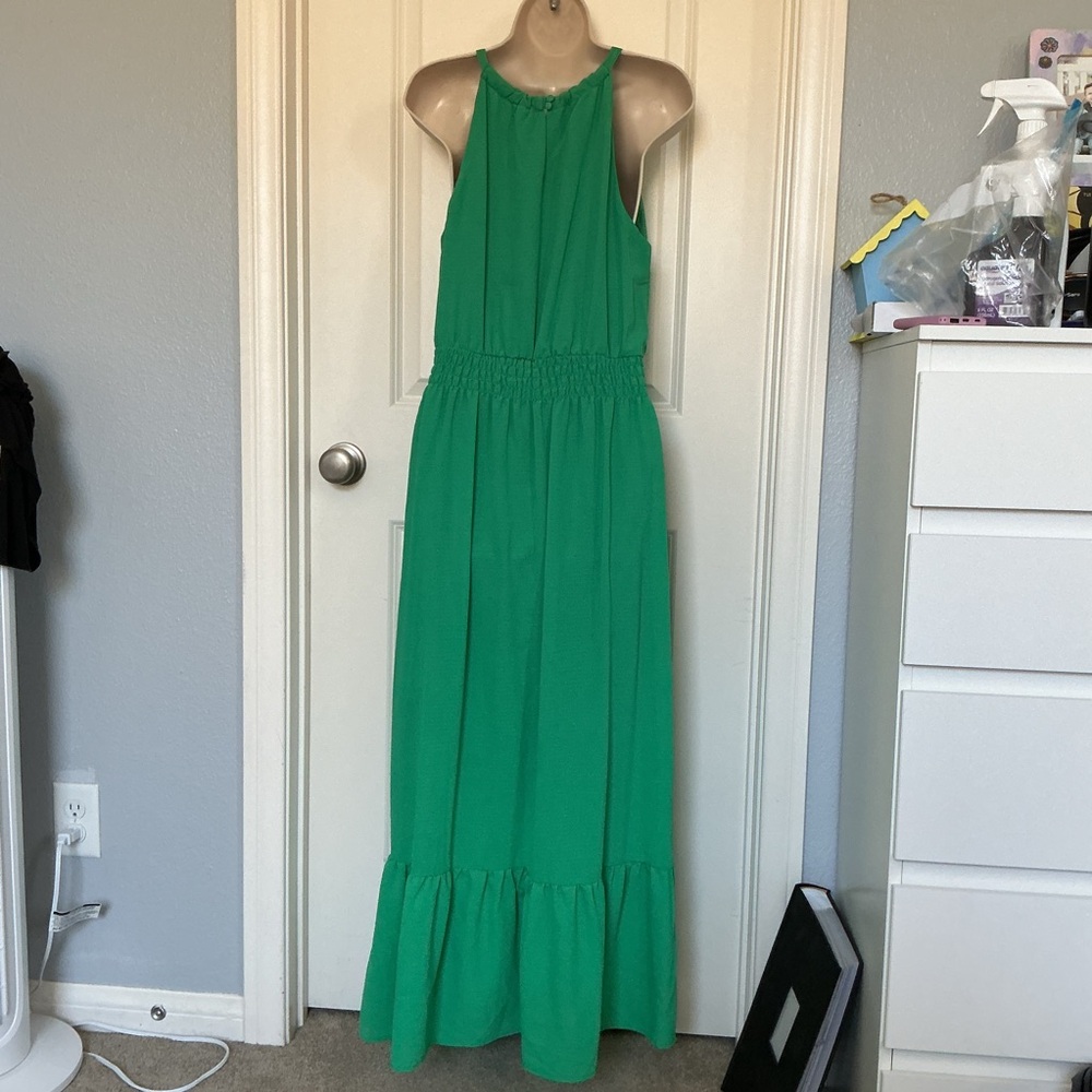 NWT Spense Summer Dress Lined Green Size 8 Women's Strap Maxi Halter Type - Picture 2 of 9